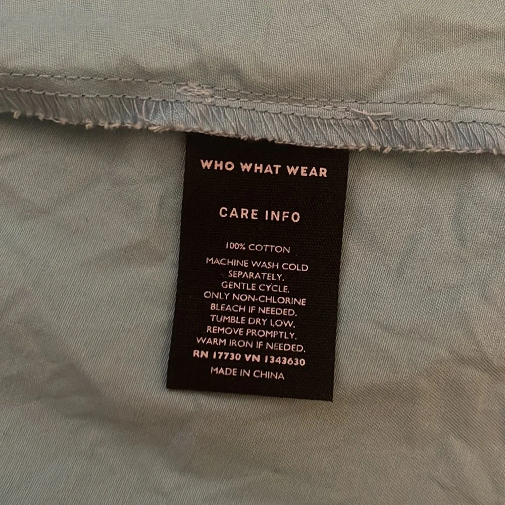 Who What Wear Button Down Trapeze Dress with Pockets - Picture 7 of 11